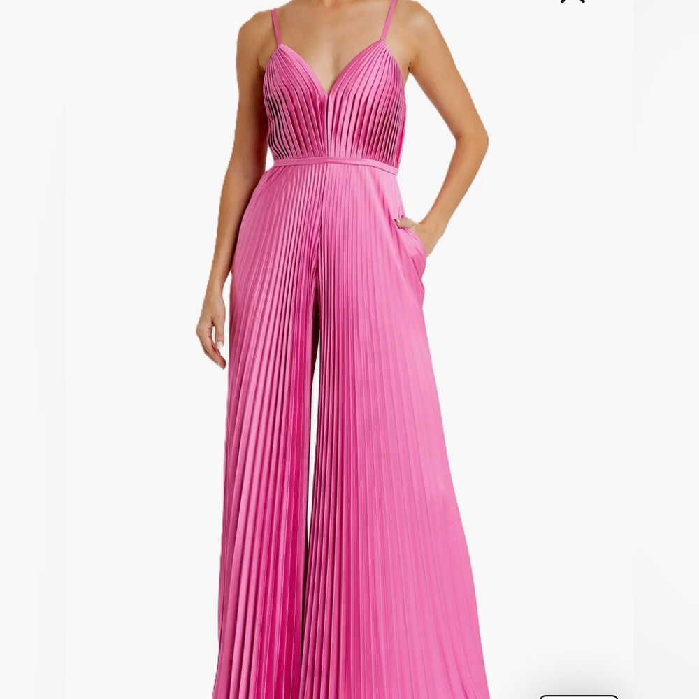 NWT Mac Duggal Pink Pleated Jumpsuit - Size 6